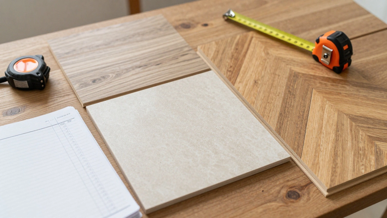 Образцы напольных покрытий: ламинат, плитка, паркет