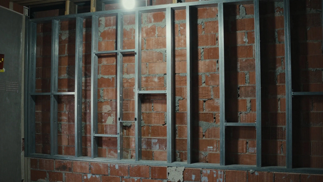 Каркас из металлического профиля для выравнивания стен